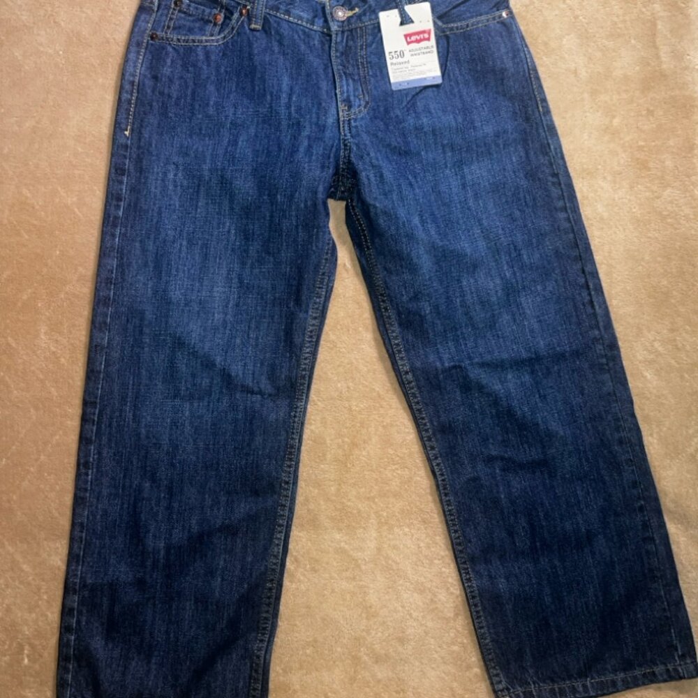 Levi Strauss 550 Boy 9 Husk 29X25 Denim Adjustable Waistband Relaxed Fit Jeans